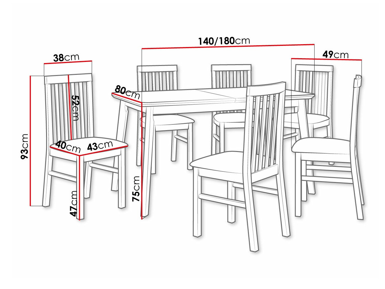 Ēdamistabas komplekts Victorville 267 (Balts)