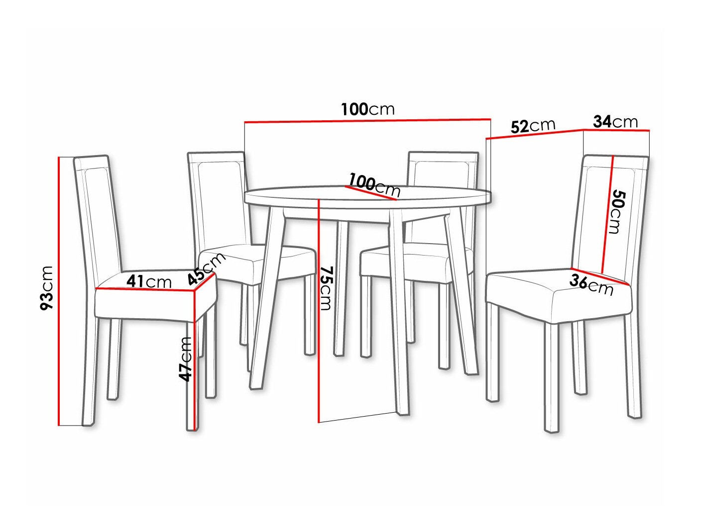 Ēdamistabas komplekts Victorville 304 (Balts)