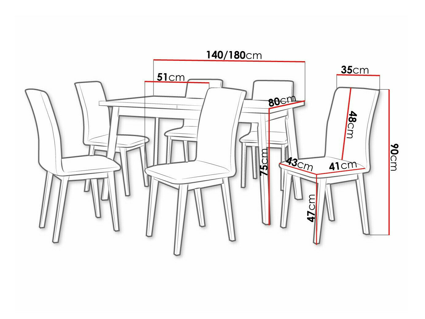 Ēdamistabas komplekts Victorville 322 (Balts)