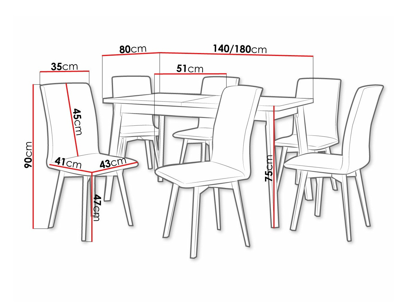 Ēdamistabas komplekts Victorville 324 (Balts)
