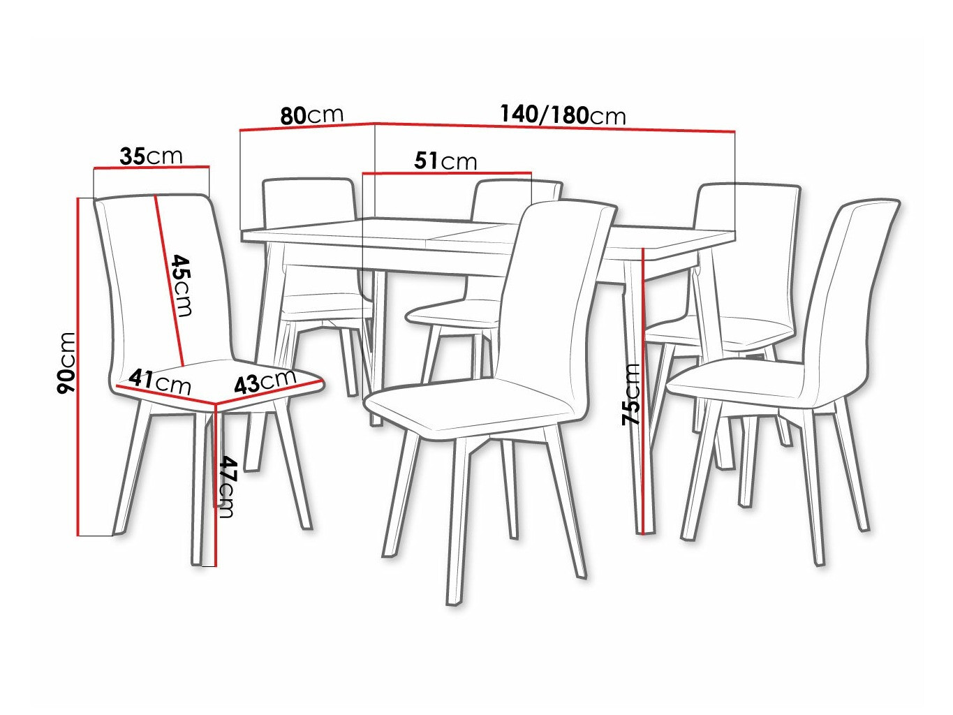 Ēdamistabas komplekts Victorville 324 (Melns)