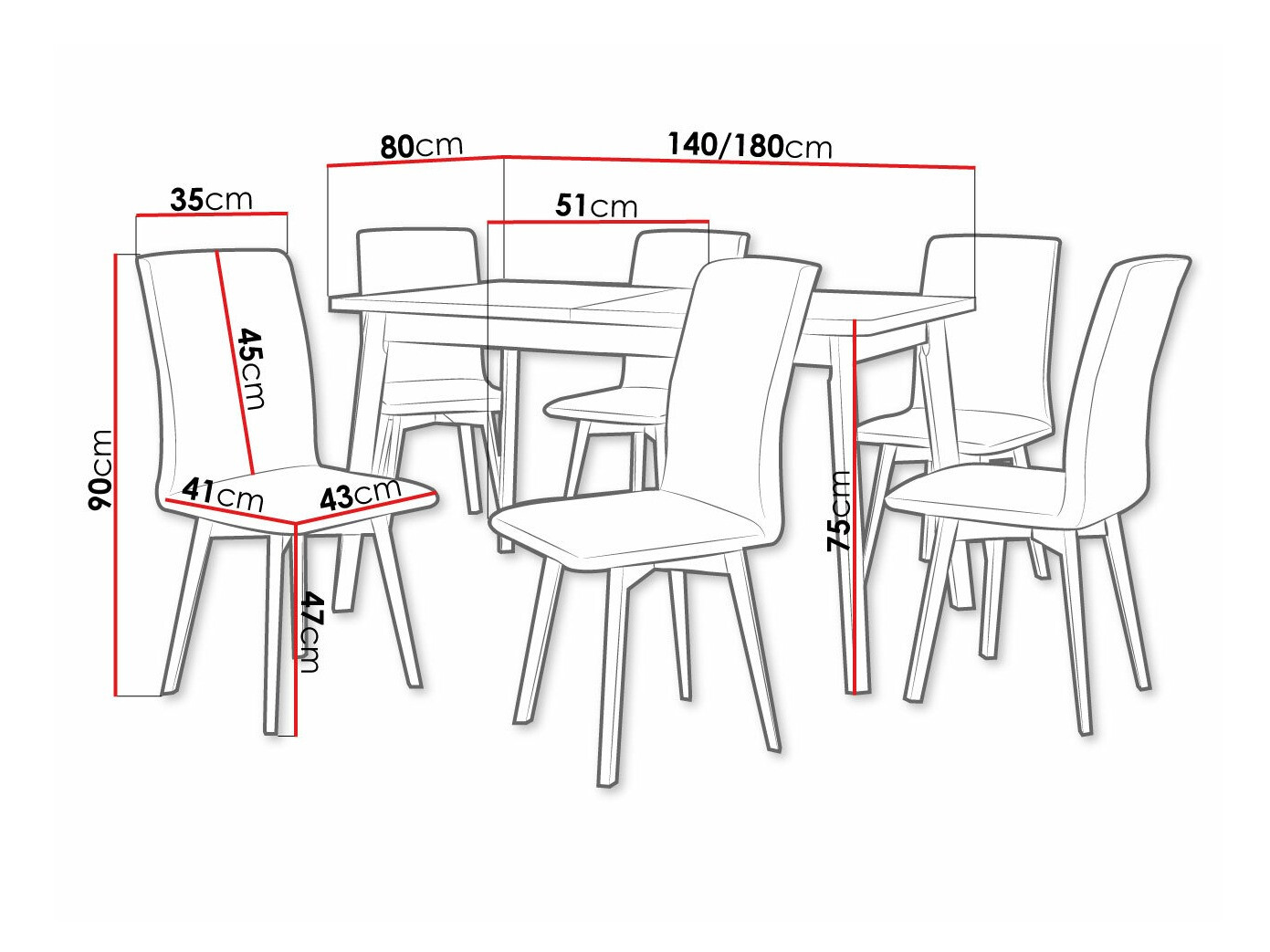 Ēdamistabas komplekts Victorville 326 (Balts)