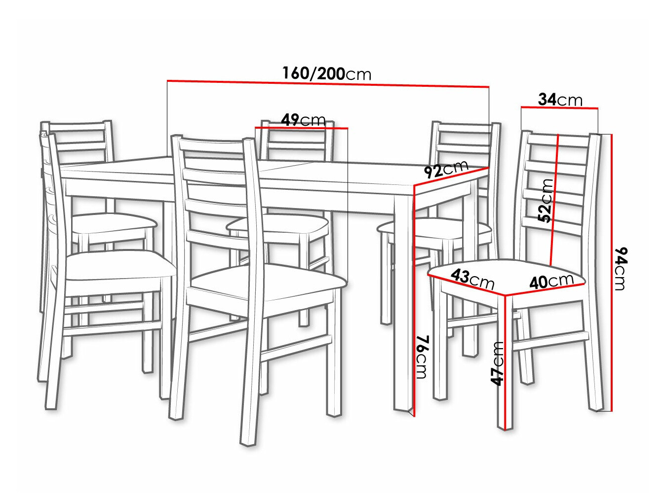 Обеденный гарнитур Victorville 261 (Орех)