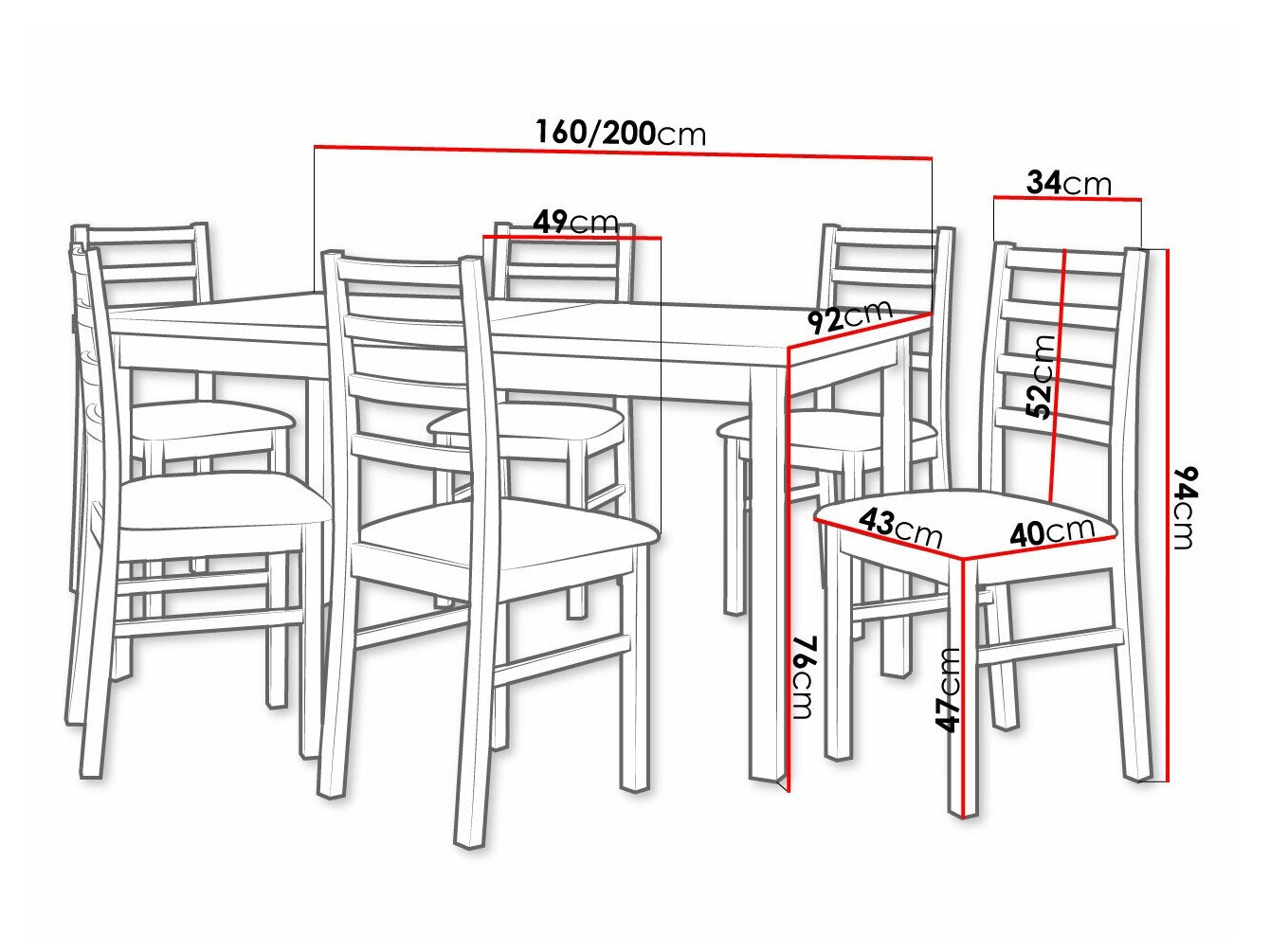 Обеденный гарнитур Victorville 261 (Сонома Дуб)