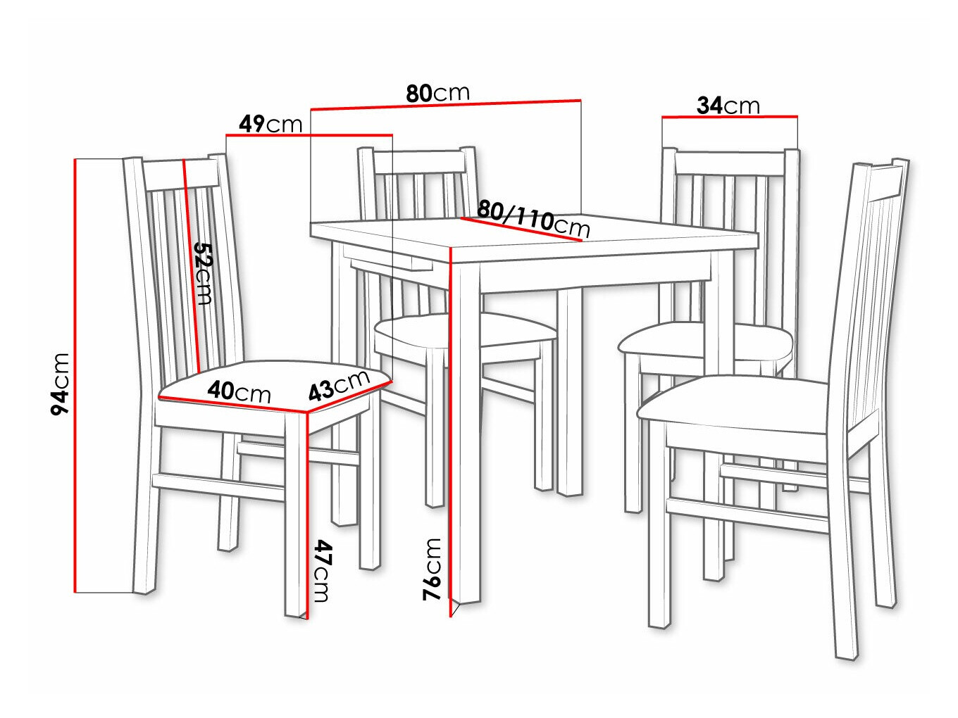 Обеденный гарнитур Victorville 263 (Орех)