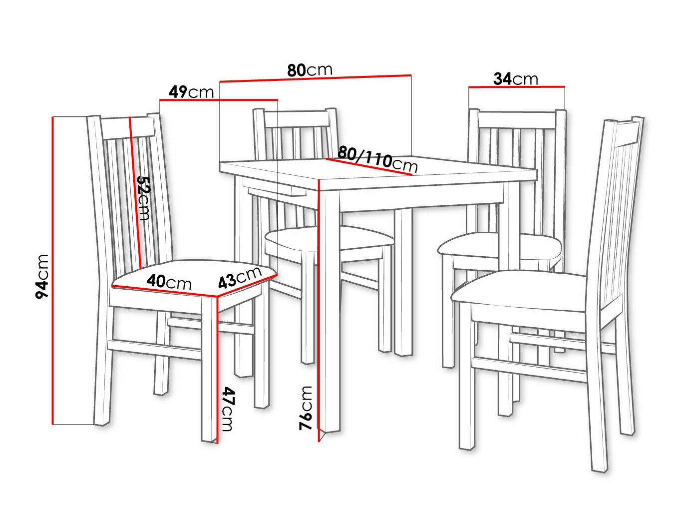 Обеденный гарнитур Victorville 263 (Сонома Дуб)