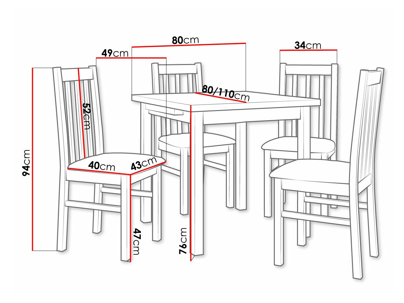 Обеденный гарнитур Victorville 263 (Сонома Дуб)