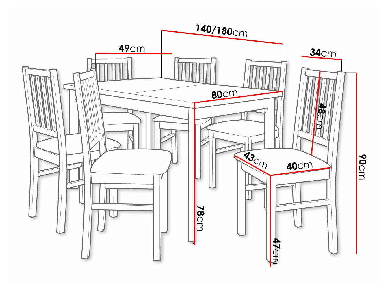Обеденный гарнитур Victorville 264 (Белый)
