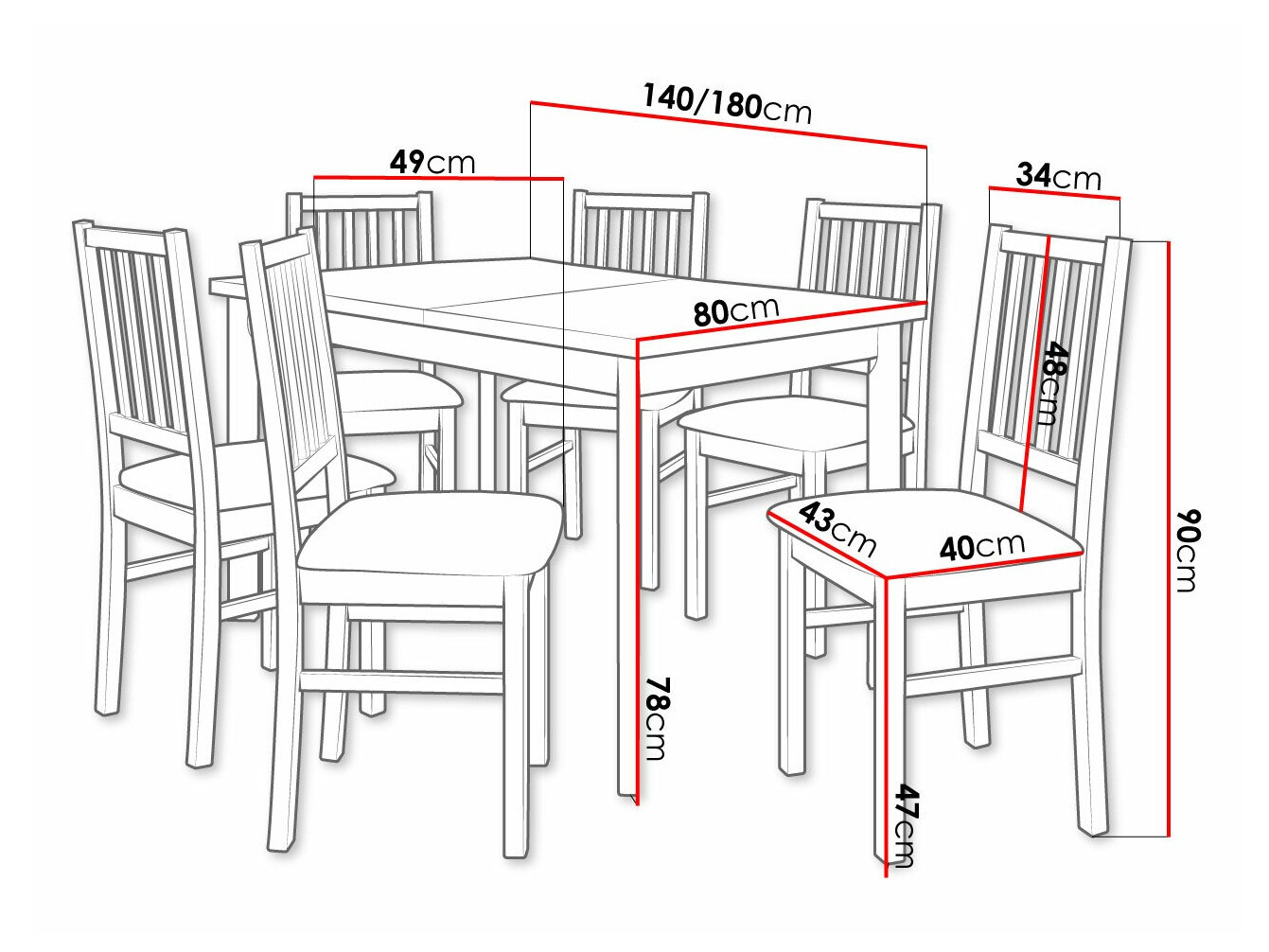 Обеденный гарнитур Victorville 264 (Орех)