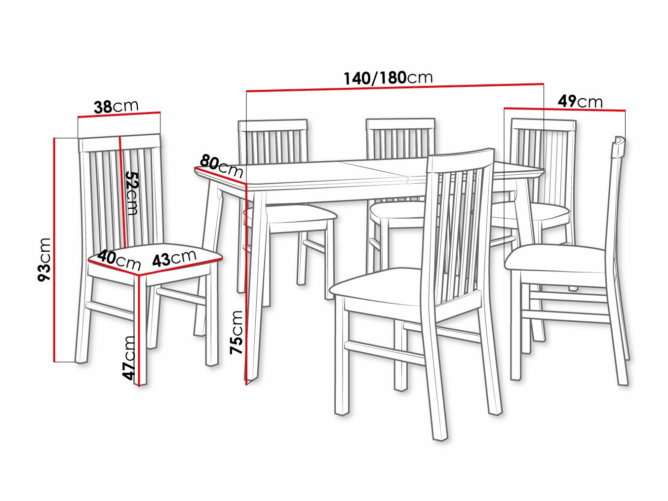 Обеденный гарнитур Victorville 267 (Чёрный)