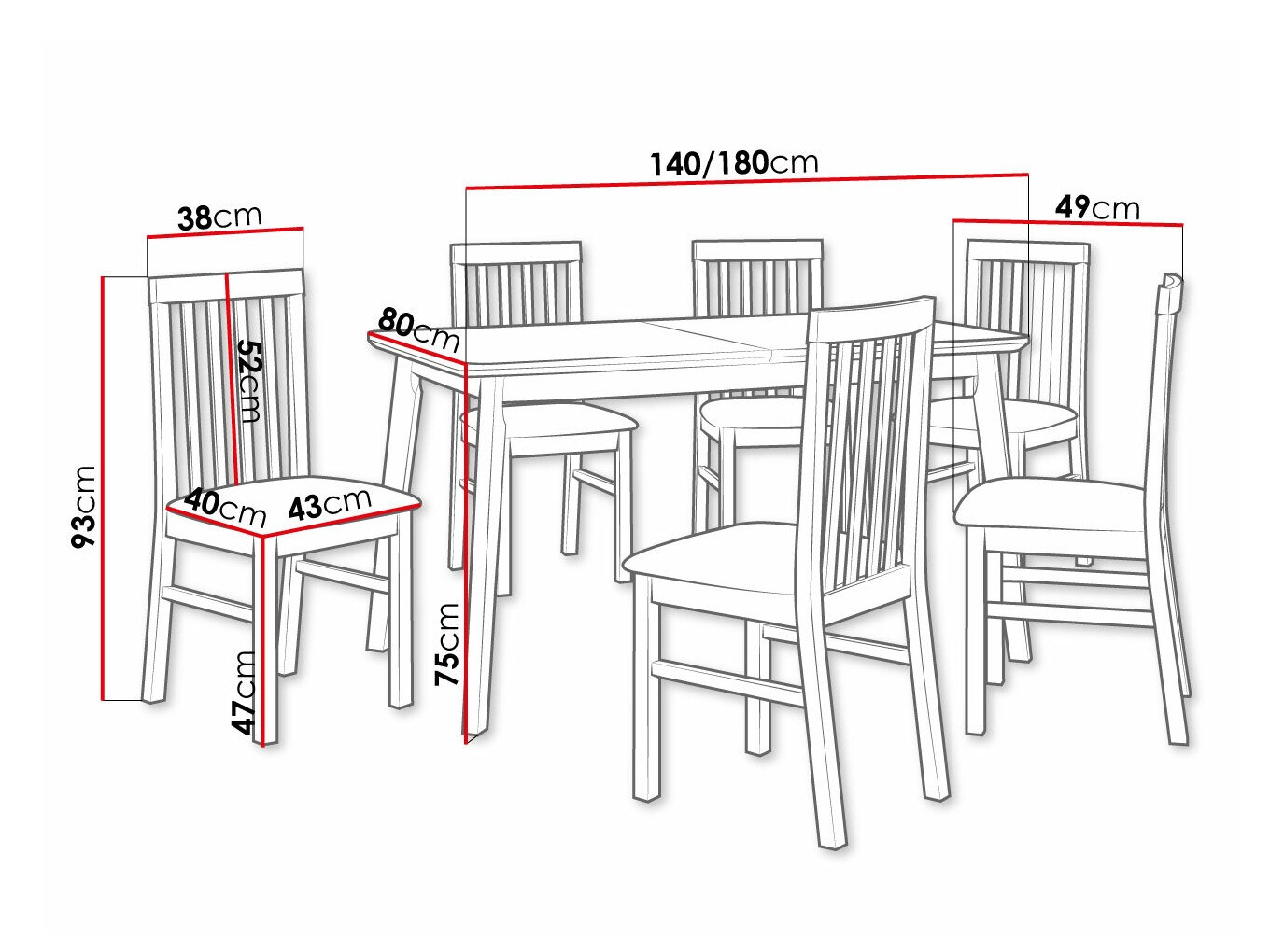 Обеденный гарнитур Victorville 267 (Чёрный)