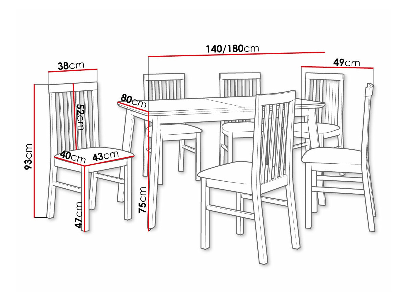 Обеденный гарнитур Victorville 267 (Чёрный)