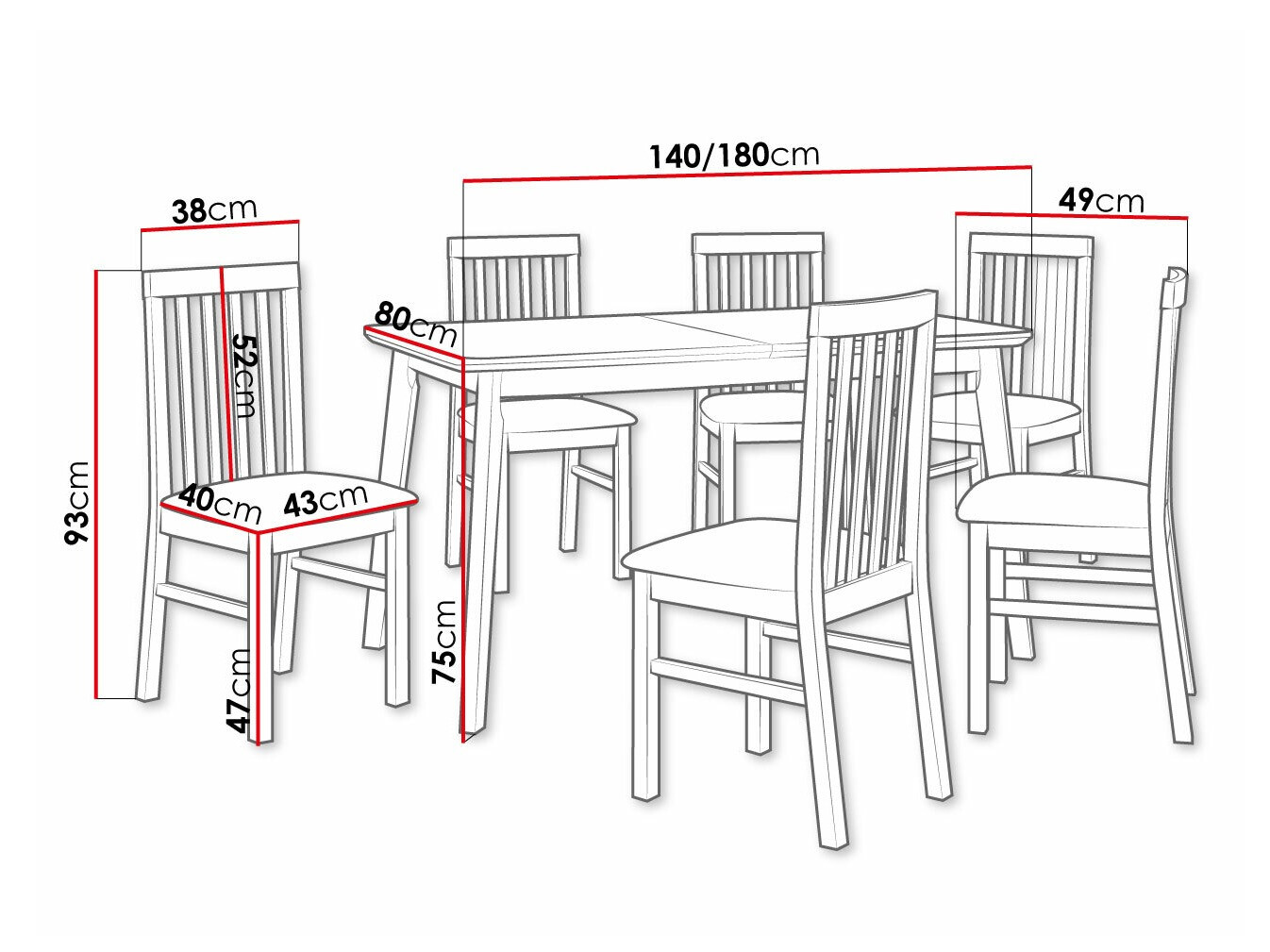 Обеденный гарнитур Victorville 267 (Чёрный)
