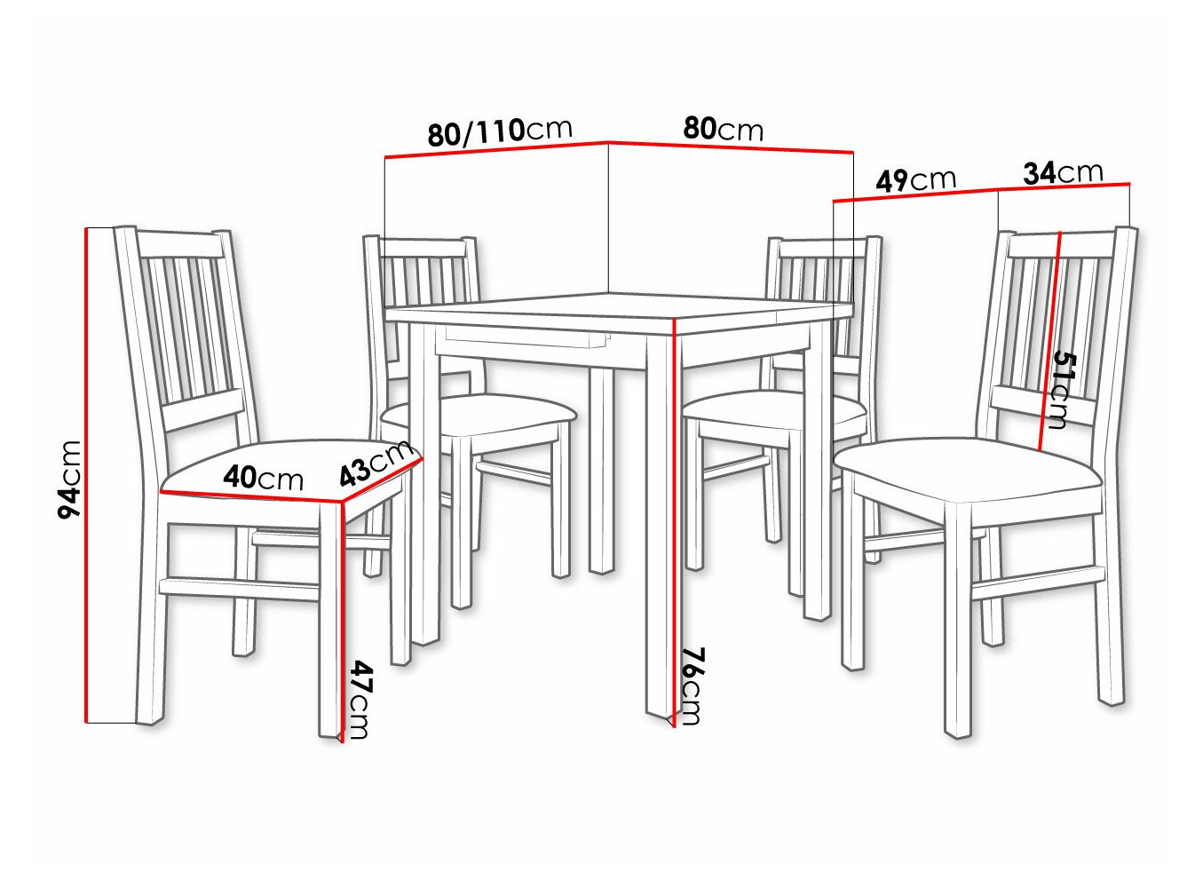 Обеденный гарнитур Victorville 275 (Белый)