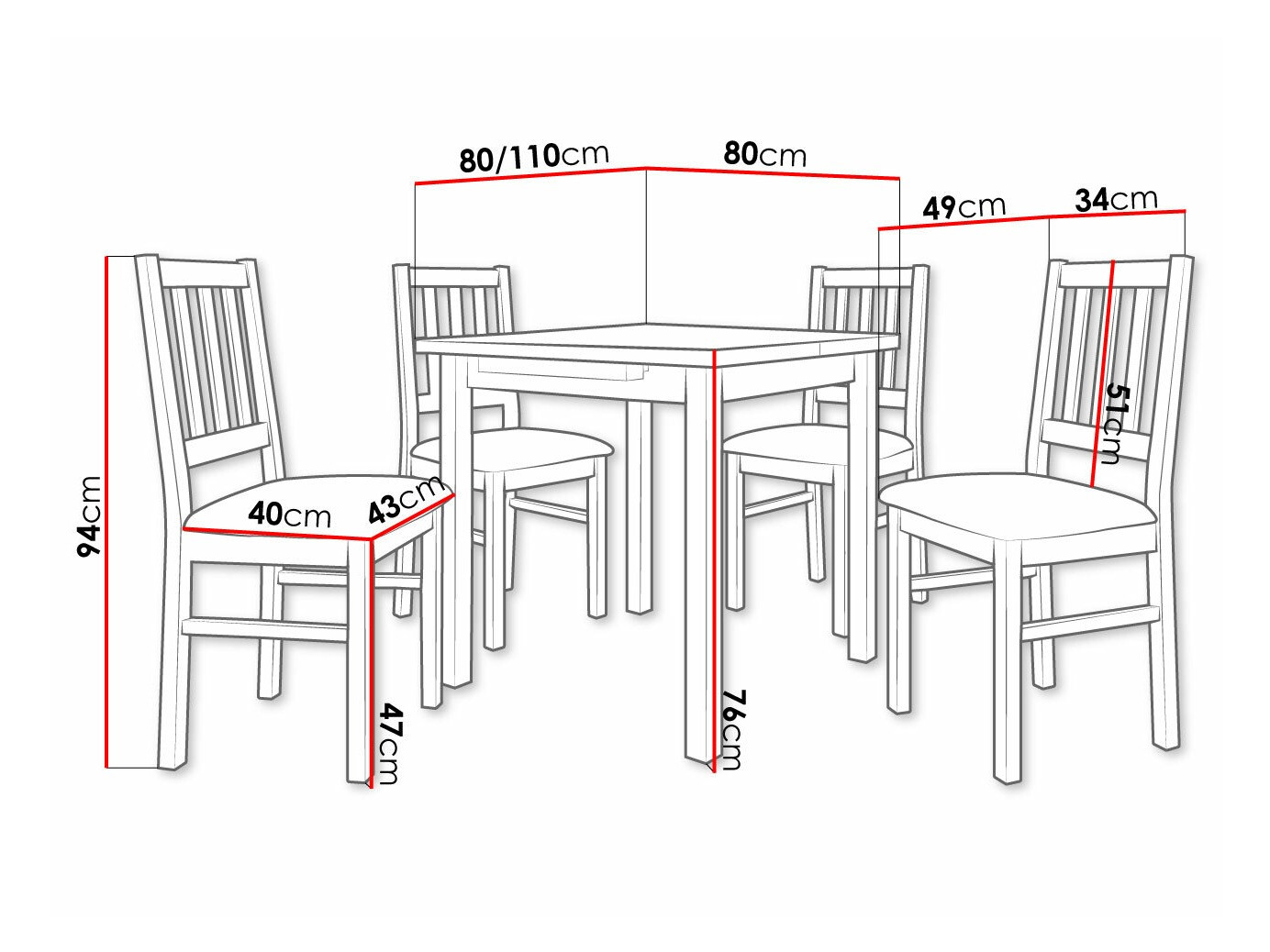 Обеденный гарнитур Victorville 275 (Белый)