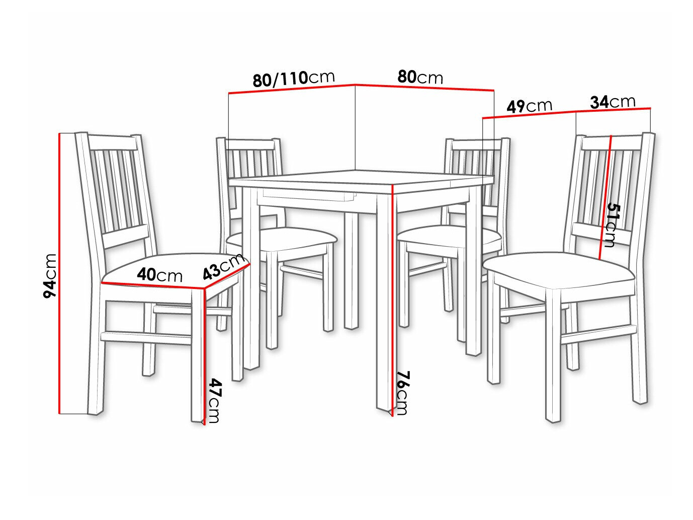 Обеденный гарнитур Victorville 275 (Сонома Дуб)