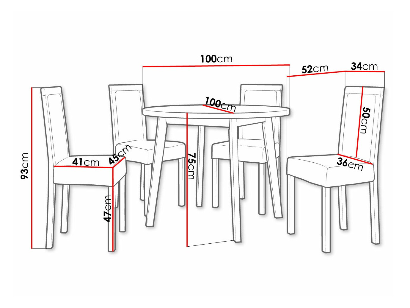 Обеденный гарнитур Victorville 304 (Белый)
