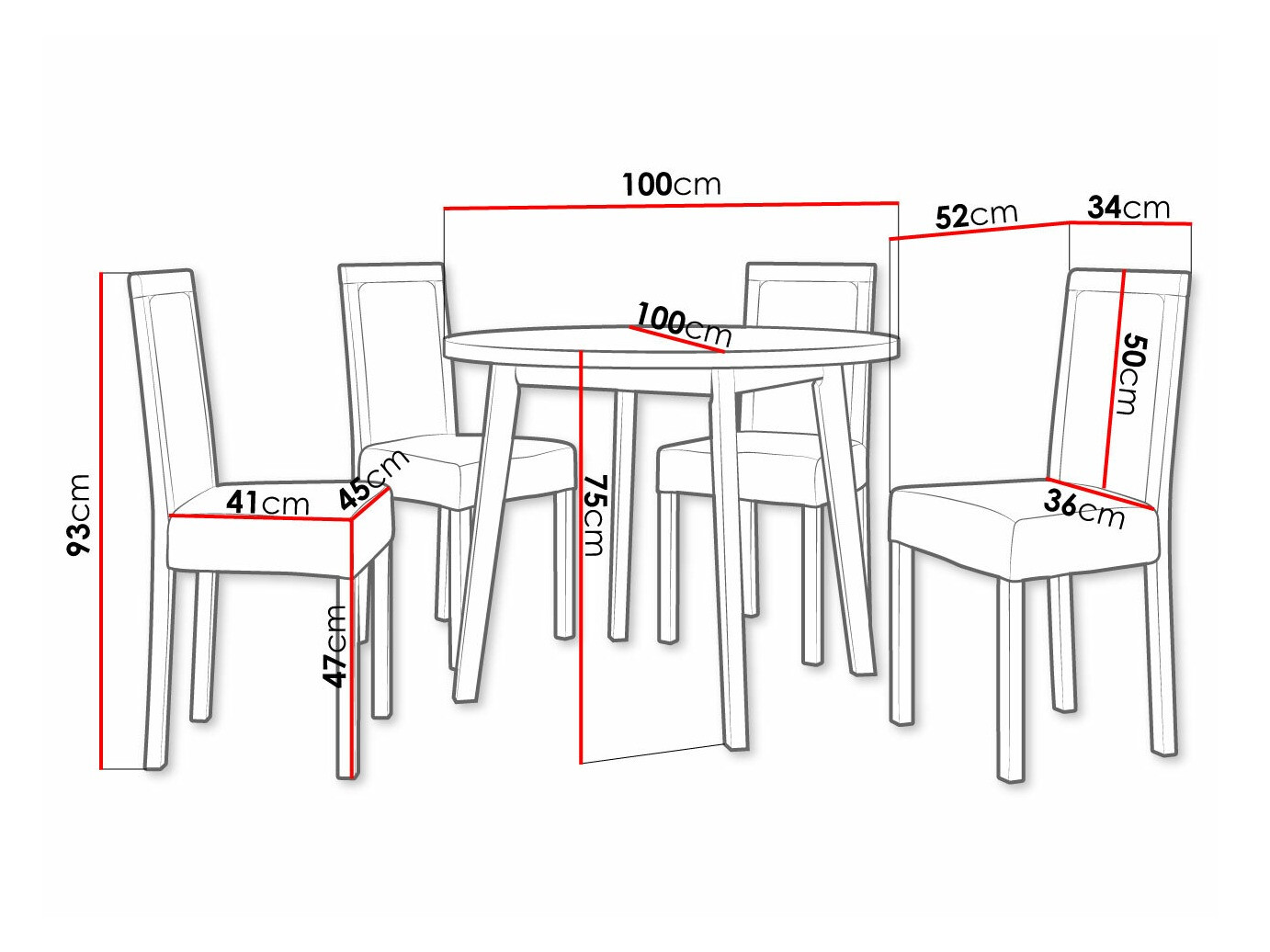 Обеденный гарнитур Victorville 304 (Белый)