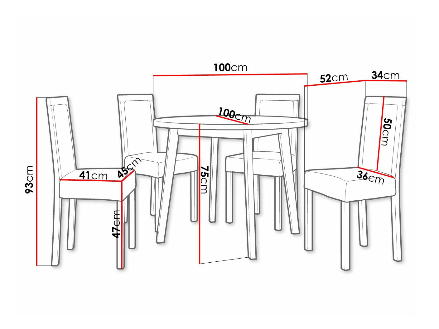 Обеденный гарнитур Victorville 304 (Чёрный)