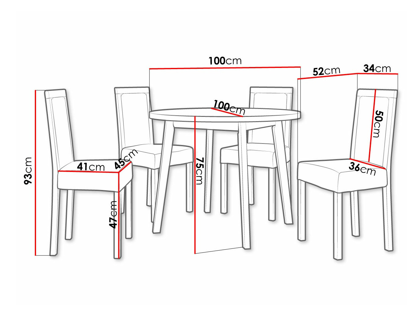Обеденный гарнитур Victorville 304 (Чёрный)