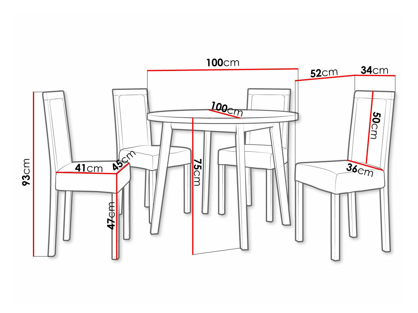 Обеденный гарнитур Victorville 304 (Чёрный)