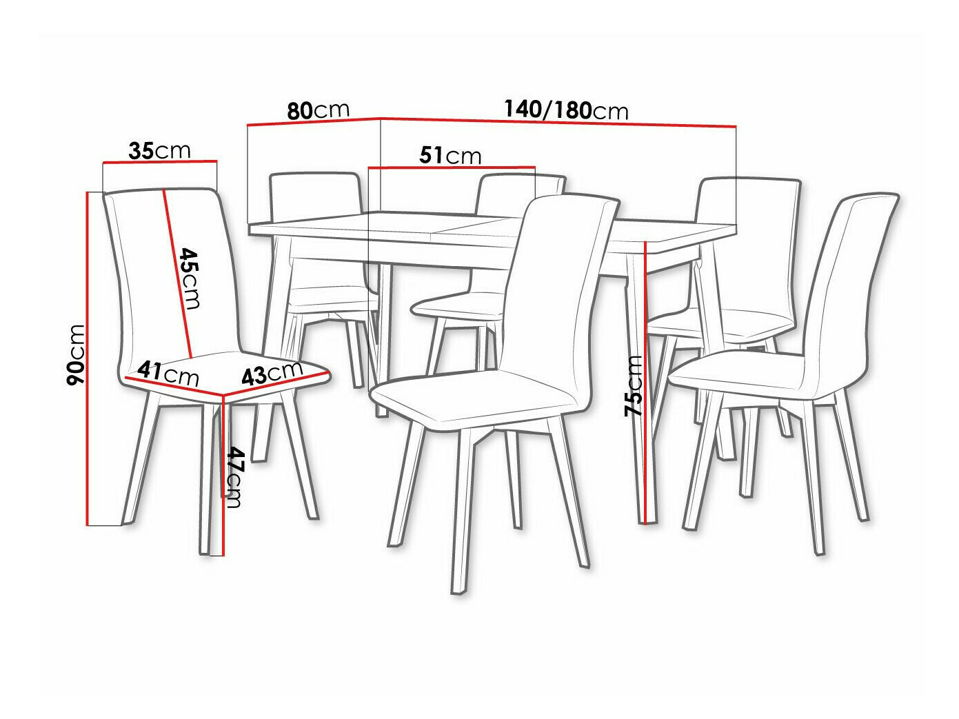 Обеденный гарнитур Victorville 326 (Чёрный)