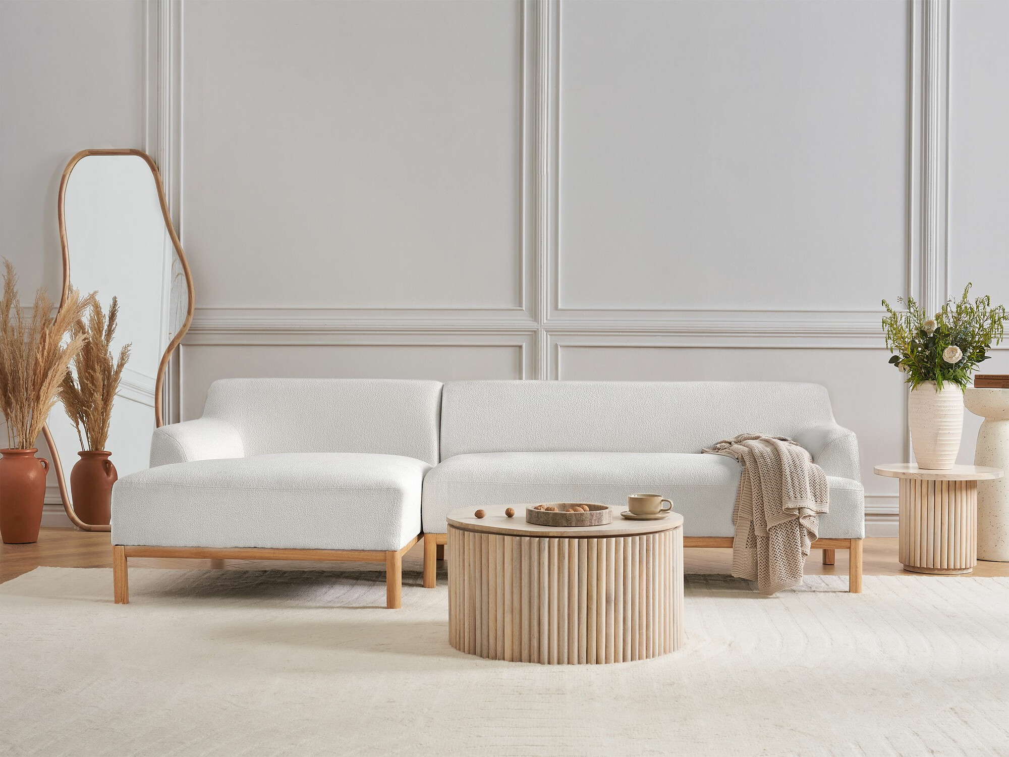 Stūra dīvāns Berwyn 2229 (Balts)