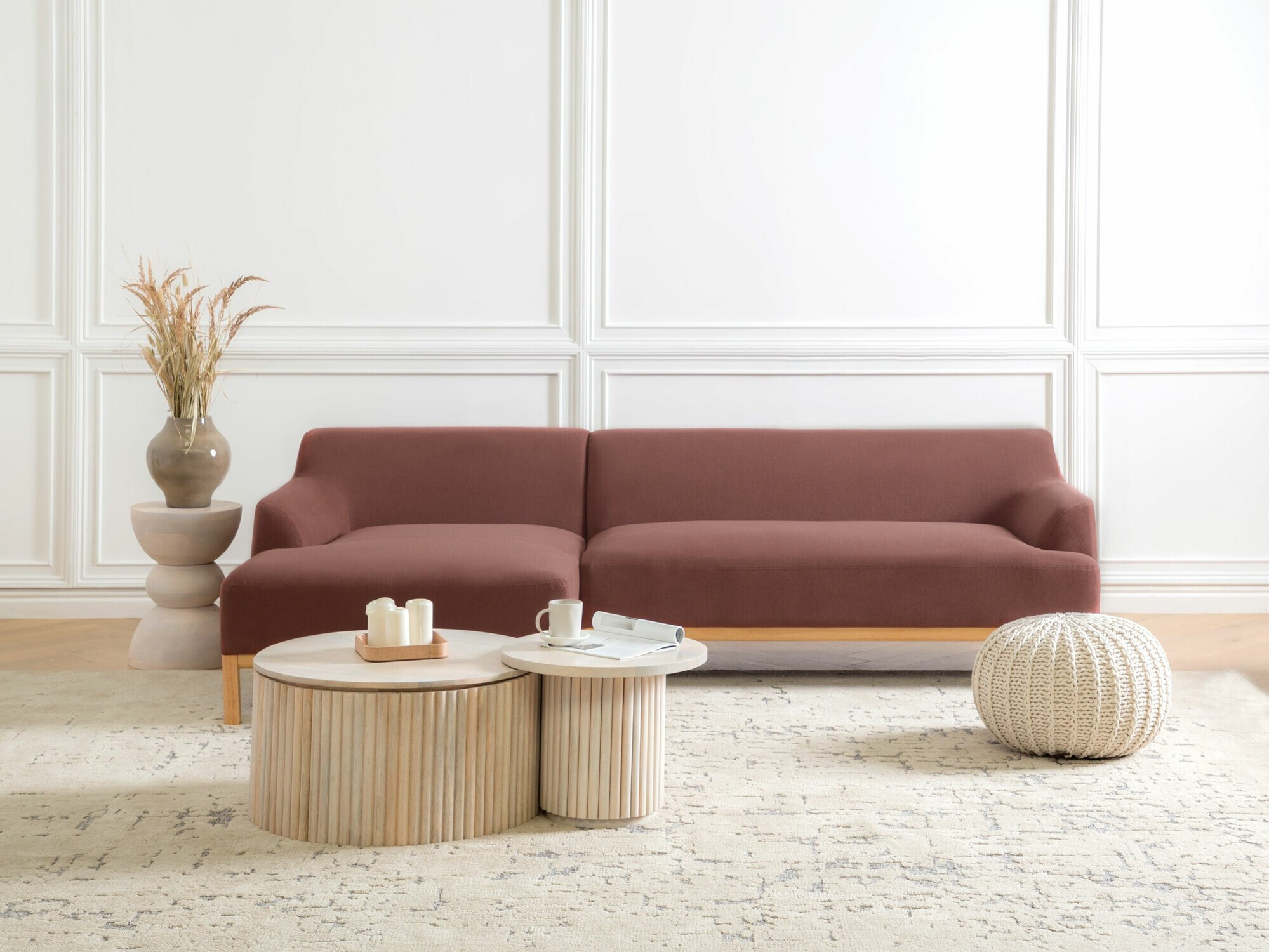 Stūra dīvāns Berwyn 2229 (Dusty rozā)