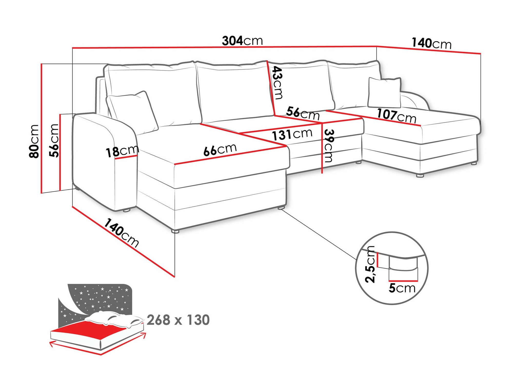 Угловой диван Comfivo 297 (Manila 18 + Manila 16)