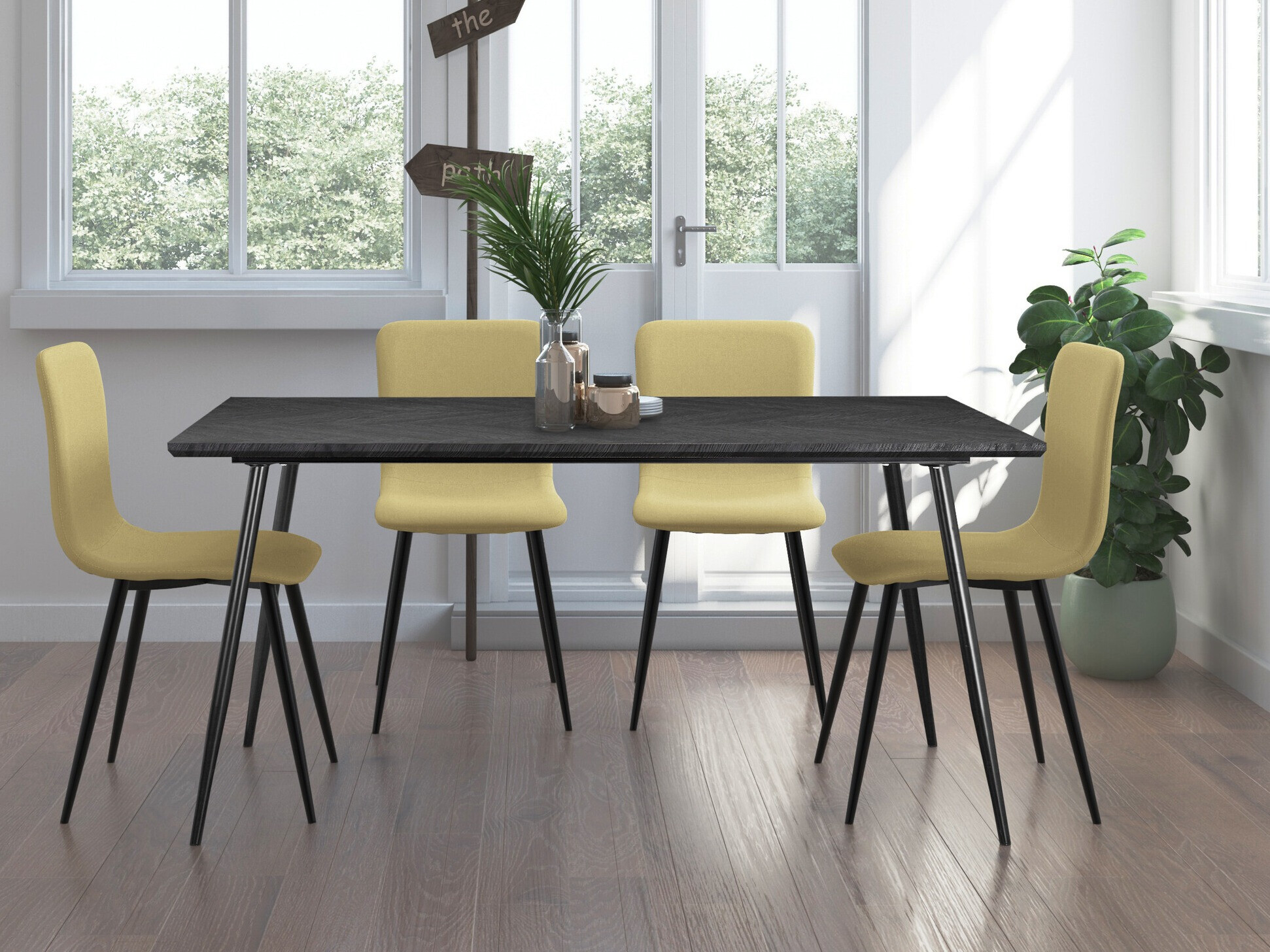 Cтол Denton 762 (Серый дуб + Чёрный)