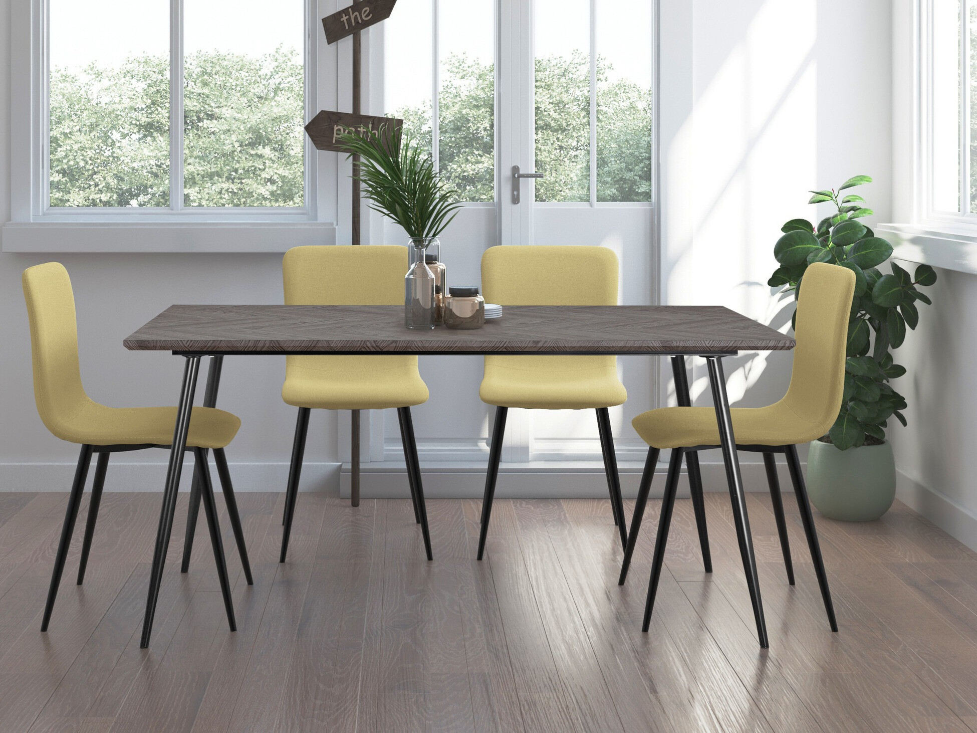 Cтол Denton 762 (Темный дуб + Чёрный)