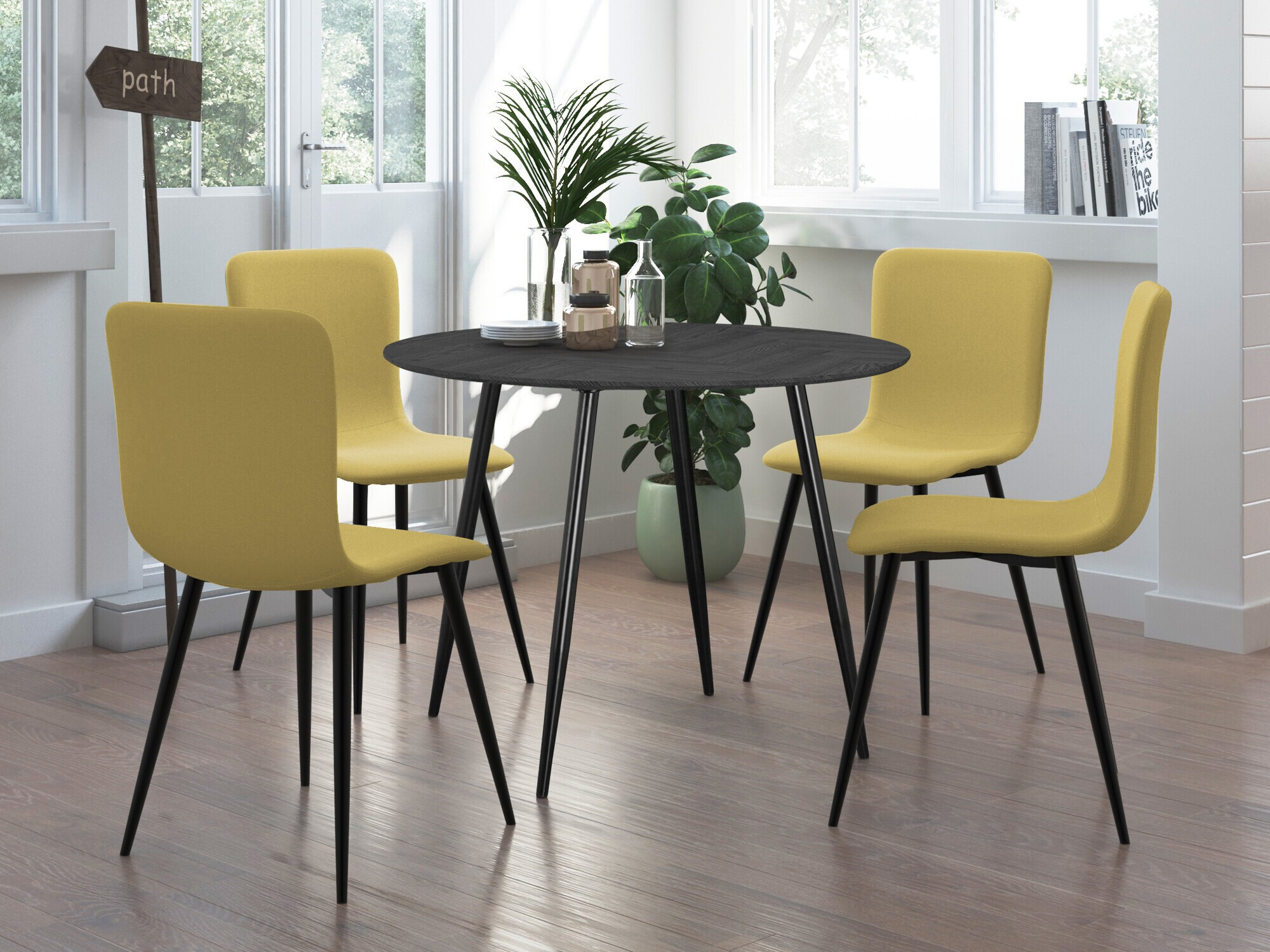 Galds Denton 761 (Pelēks ozols + Melns)