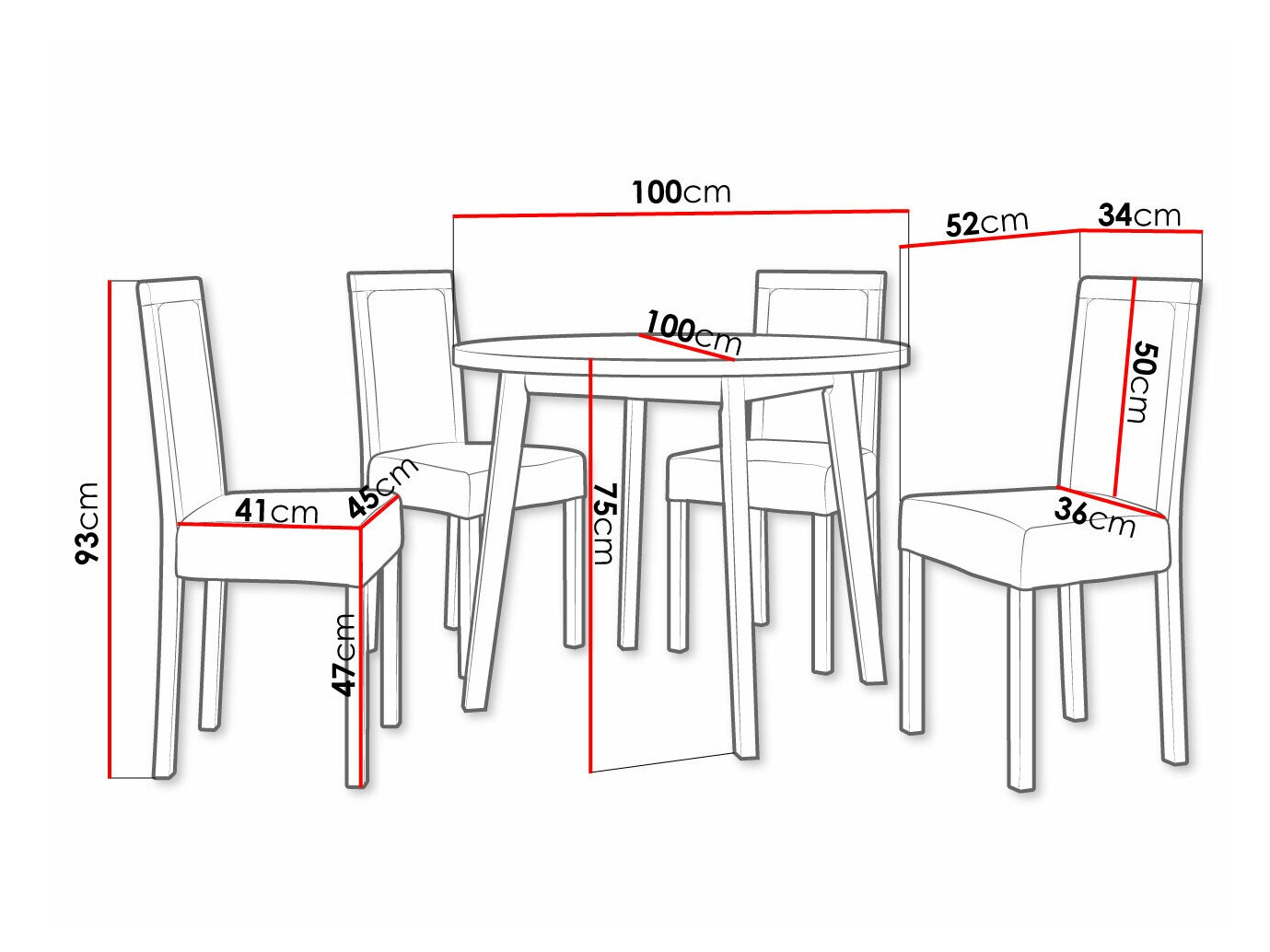 Обеденный гарнитур Victorville 306 (Чёрный)
