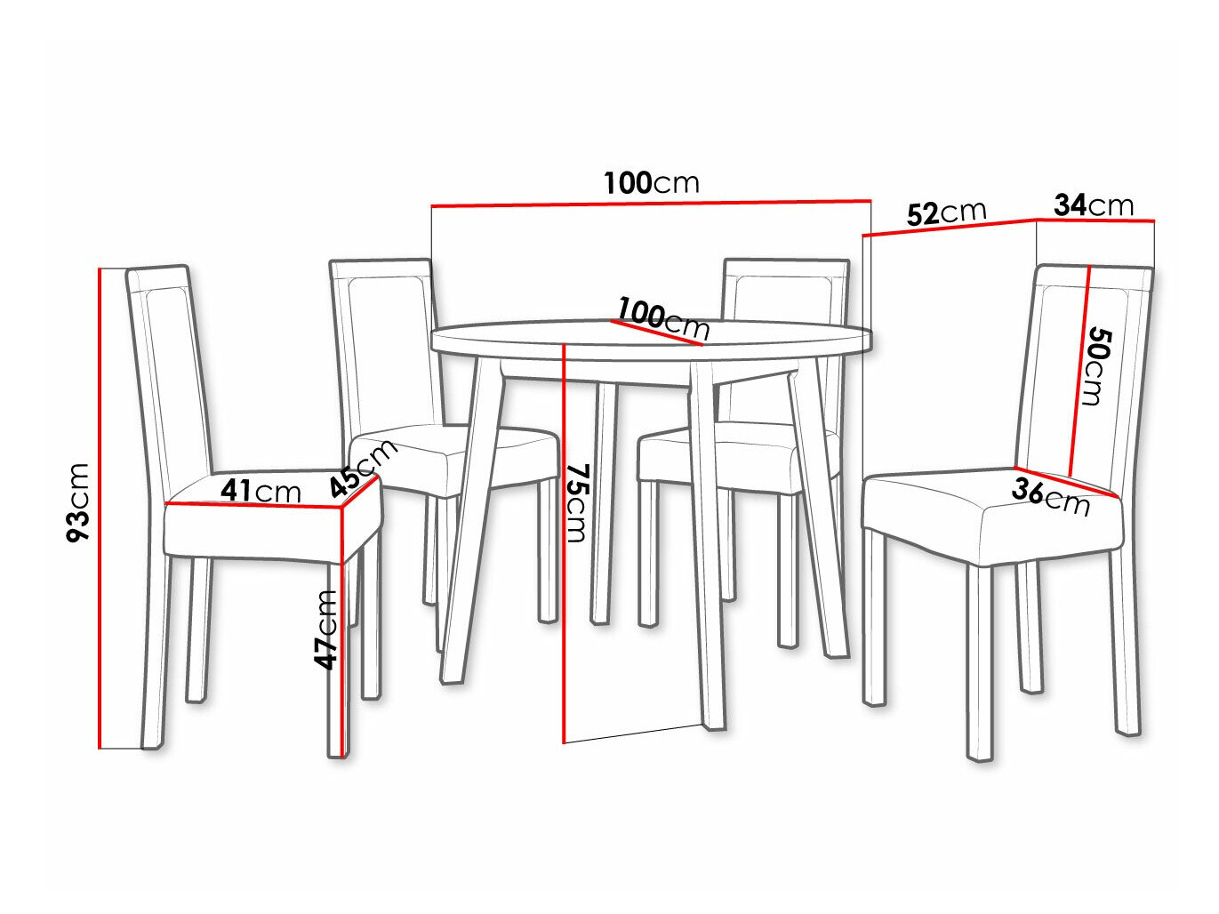 Обеденный гарнитур Victorville 306 (Чёрный)
