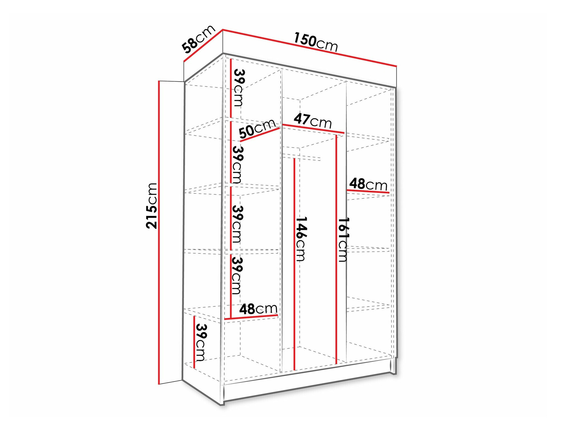 Skapis Closico 196 (Gaišs koks + Melns)