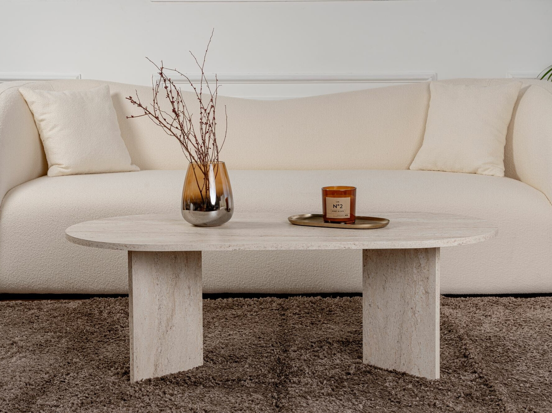 Žurnālu galdiņš Novato 111 (Gaišs travertīns)