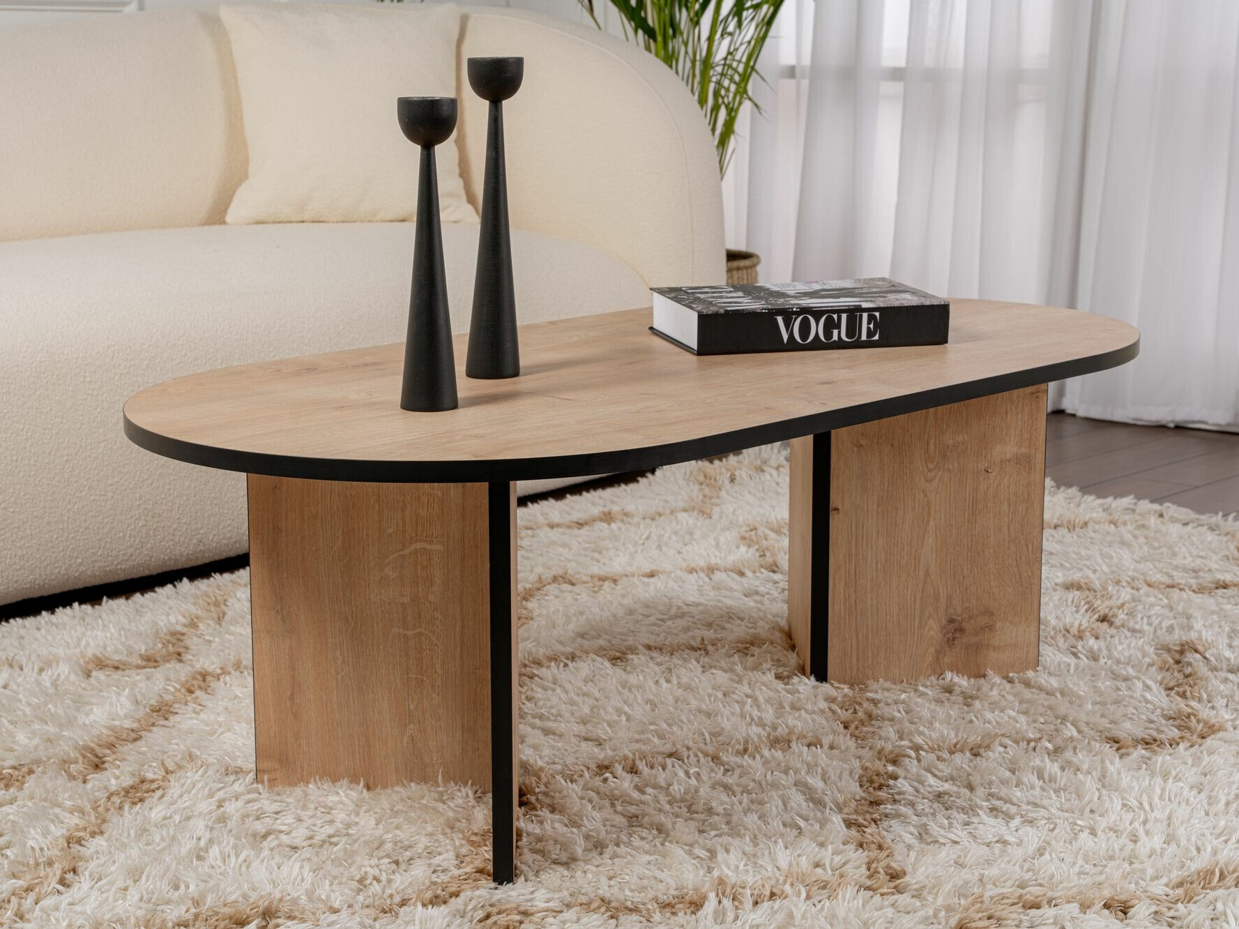 Žurnālu galdiņš Novato 111 (Ozols + Melns)