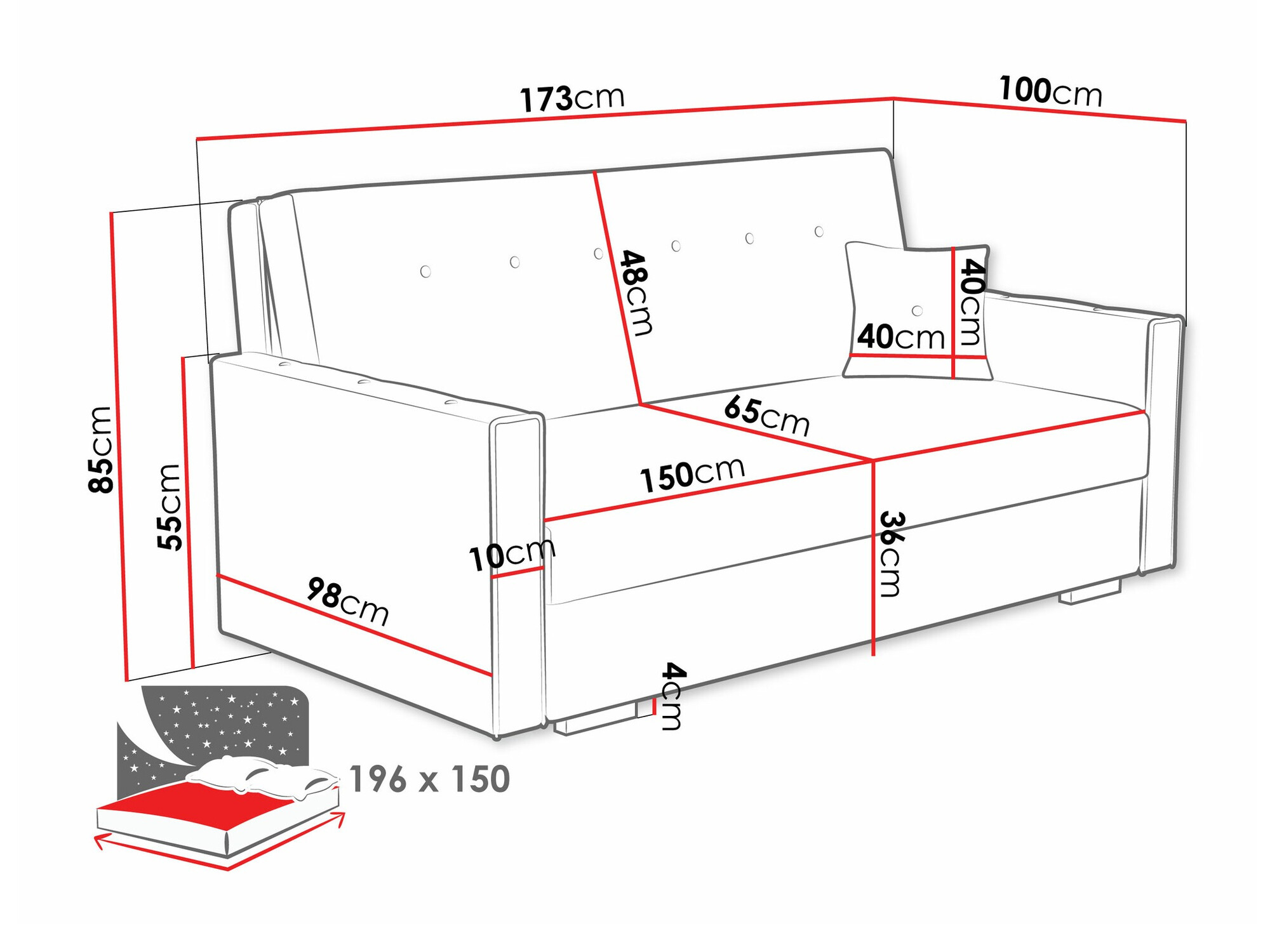 Диван-кровать Columbus 233 (Coral 45)