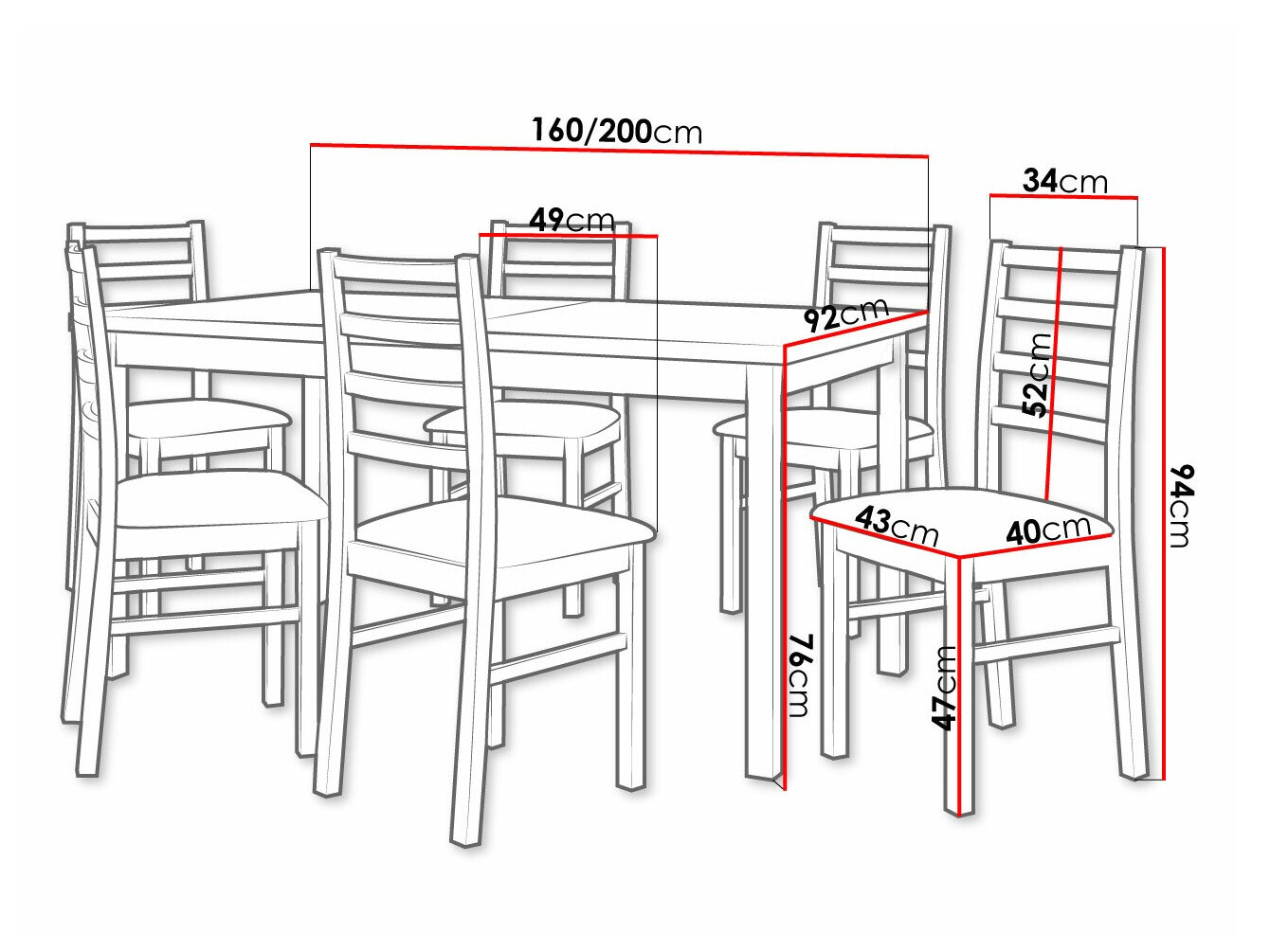 Ēdamistabas komplekts Victorville 307 (Balts)