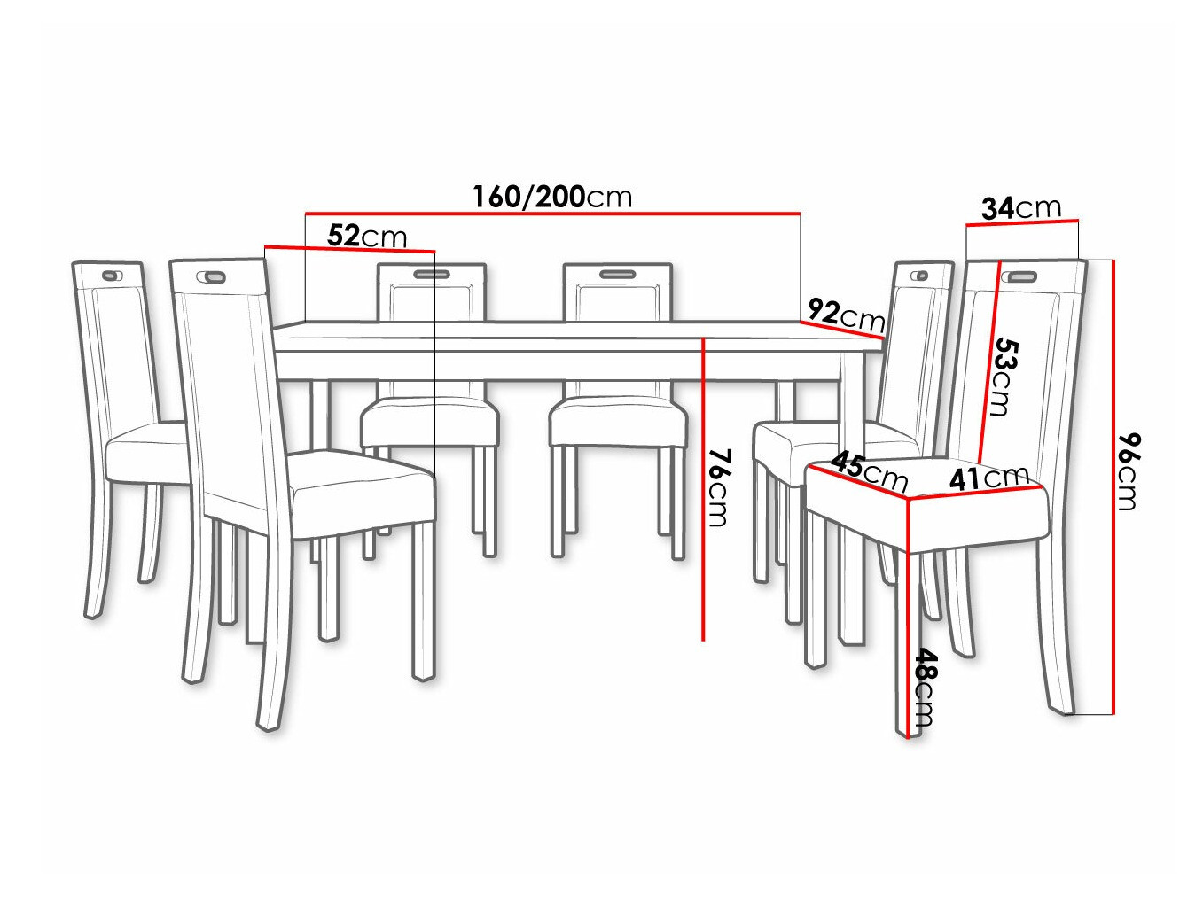 Ēdamistabas komplekts Victorville 308 (Balts)