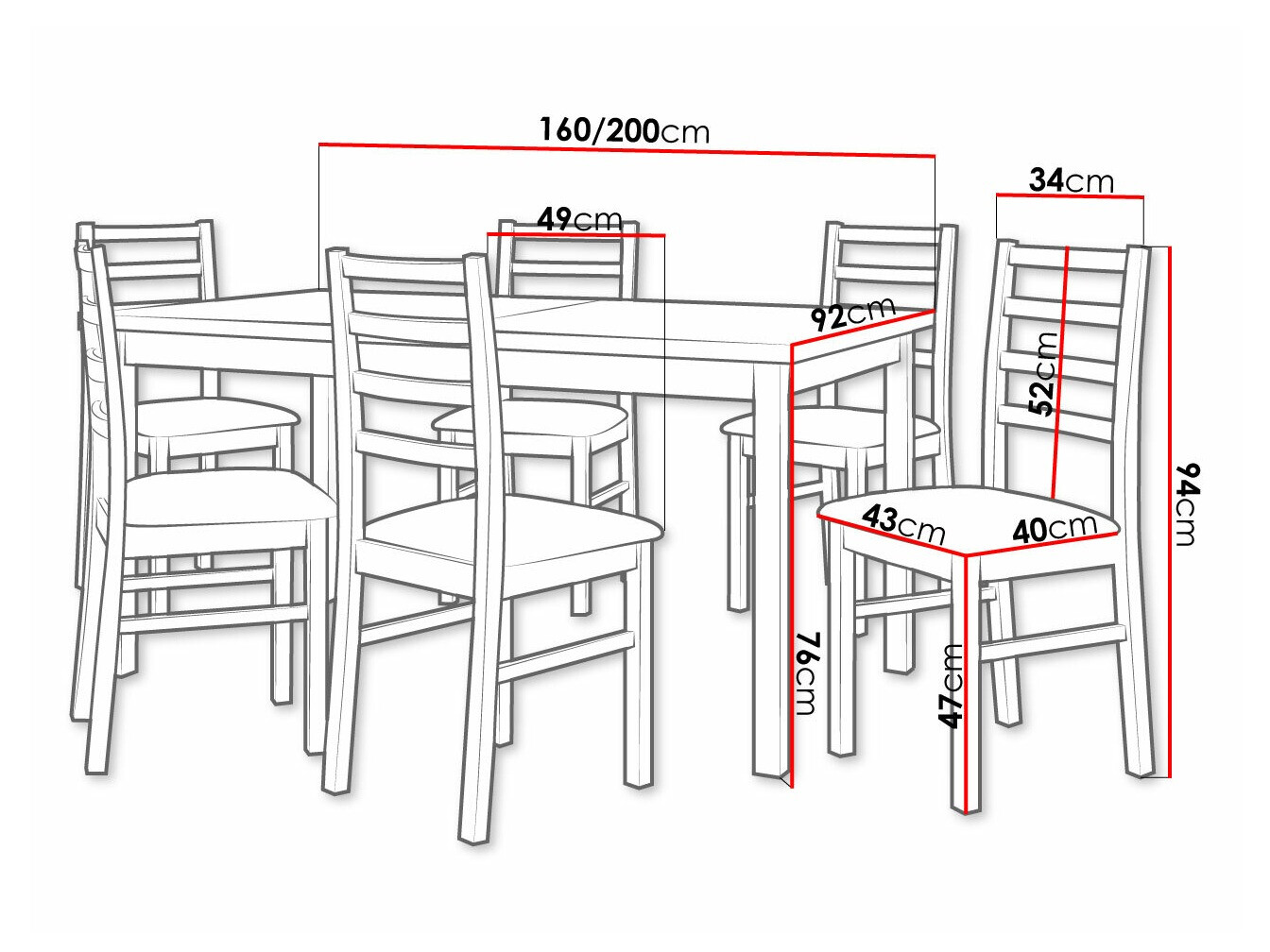 Обеденный гарнитур Victorville 307 (Белый)