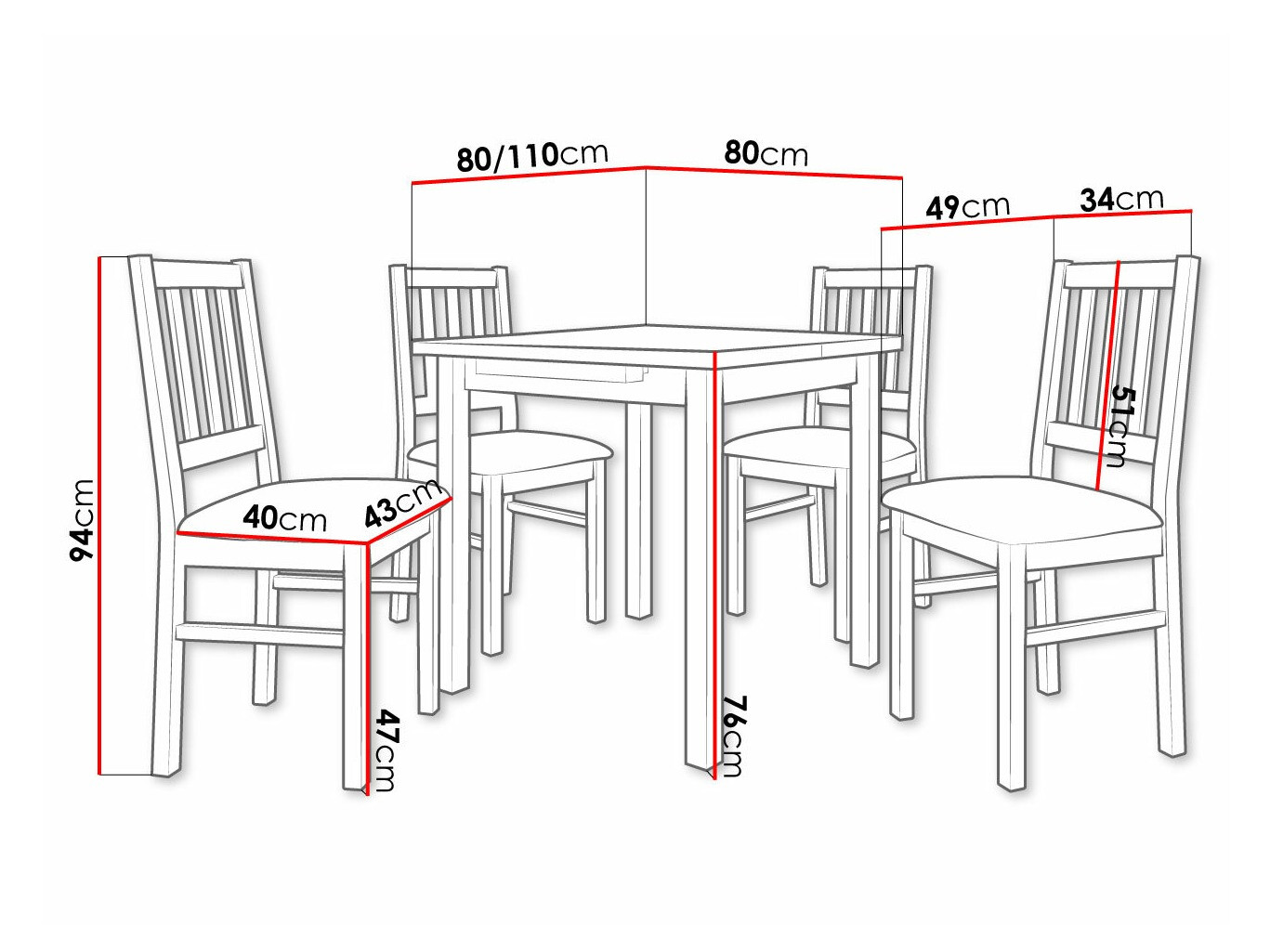 Обеденный гарнитур Victorville 314 (Белый)