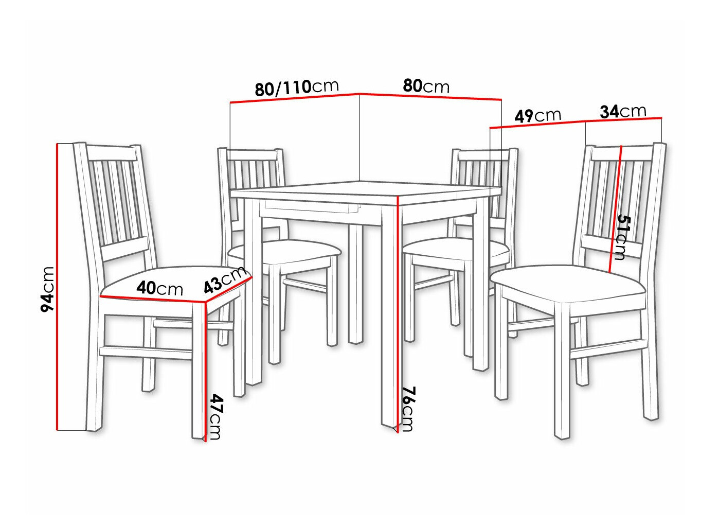Обеденный гарнитур Victorville 314 (Белый)