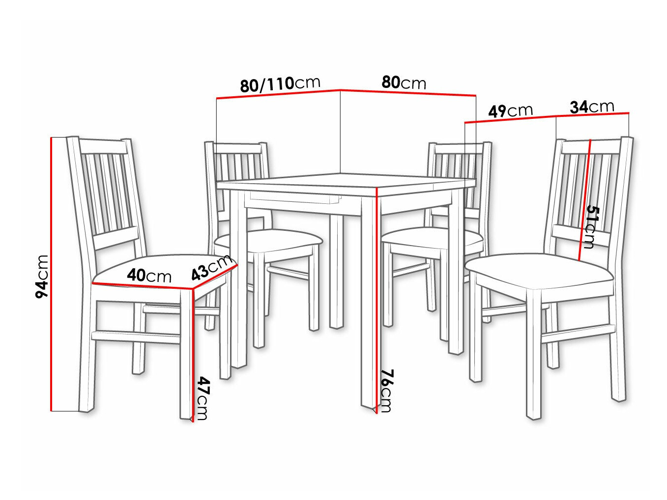 Обеденный гарнитур Victorville 314 (Белый)