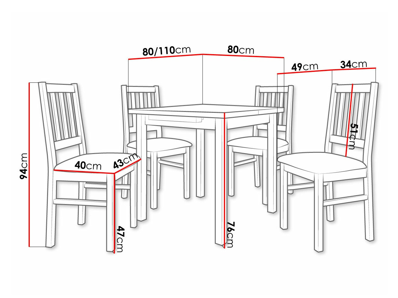 Обеденный гарнитур Victorville 314 (Белый)