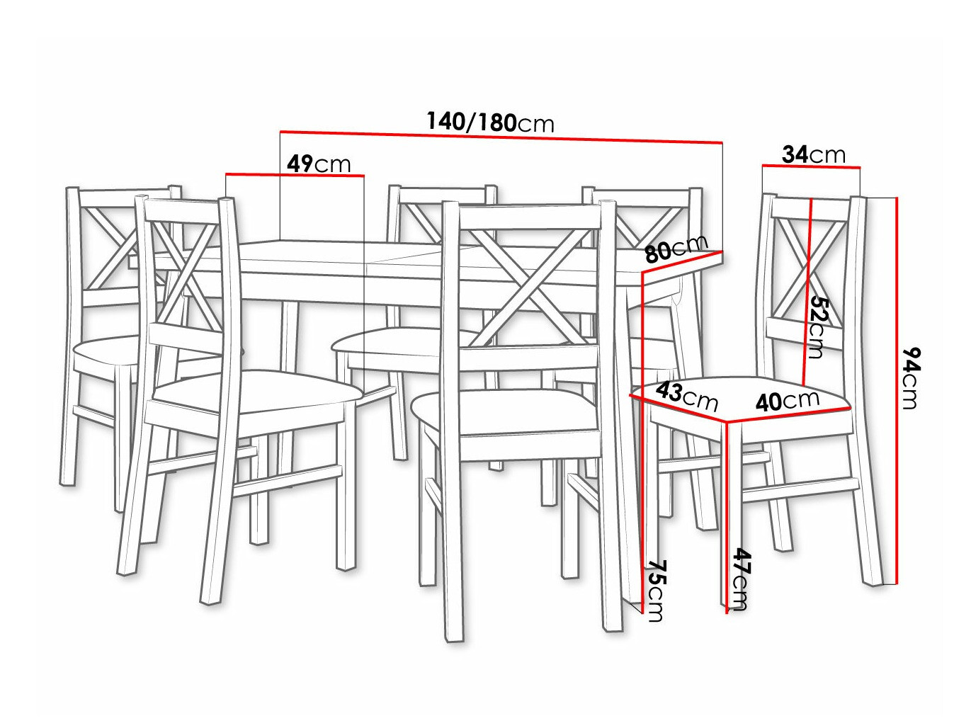 Обеденный гарнитур Victorville 316 (Белый)