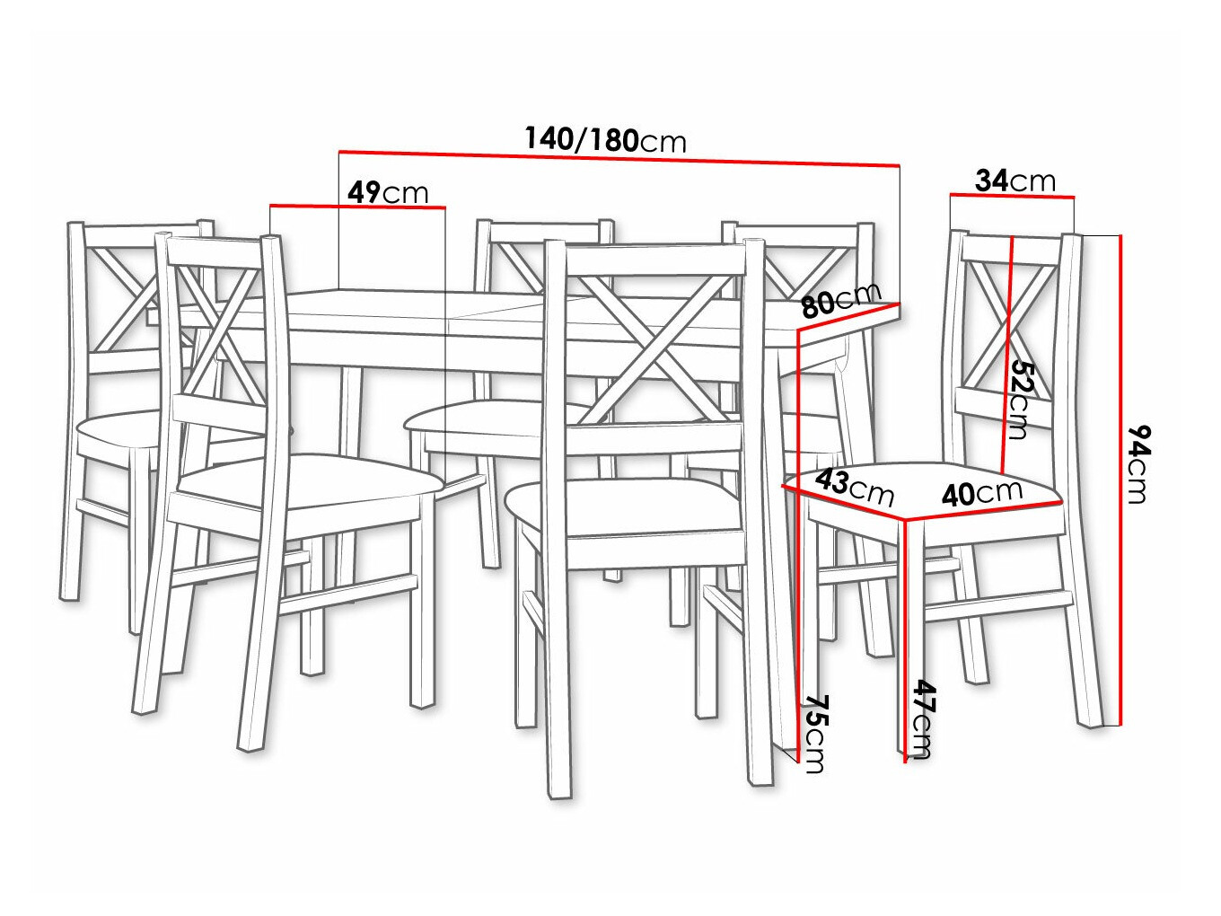 Обеденный гарнитур Victorville 316 (Чёрный)
