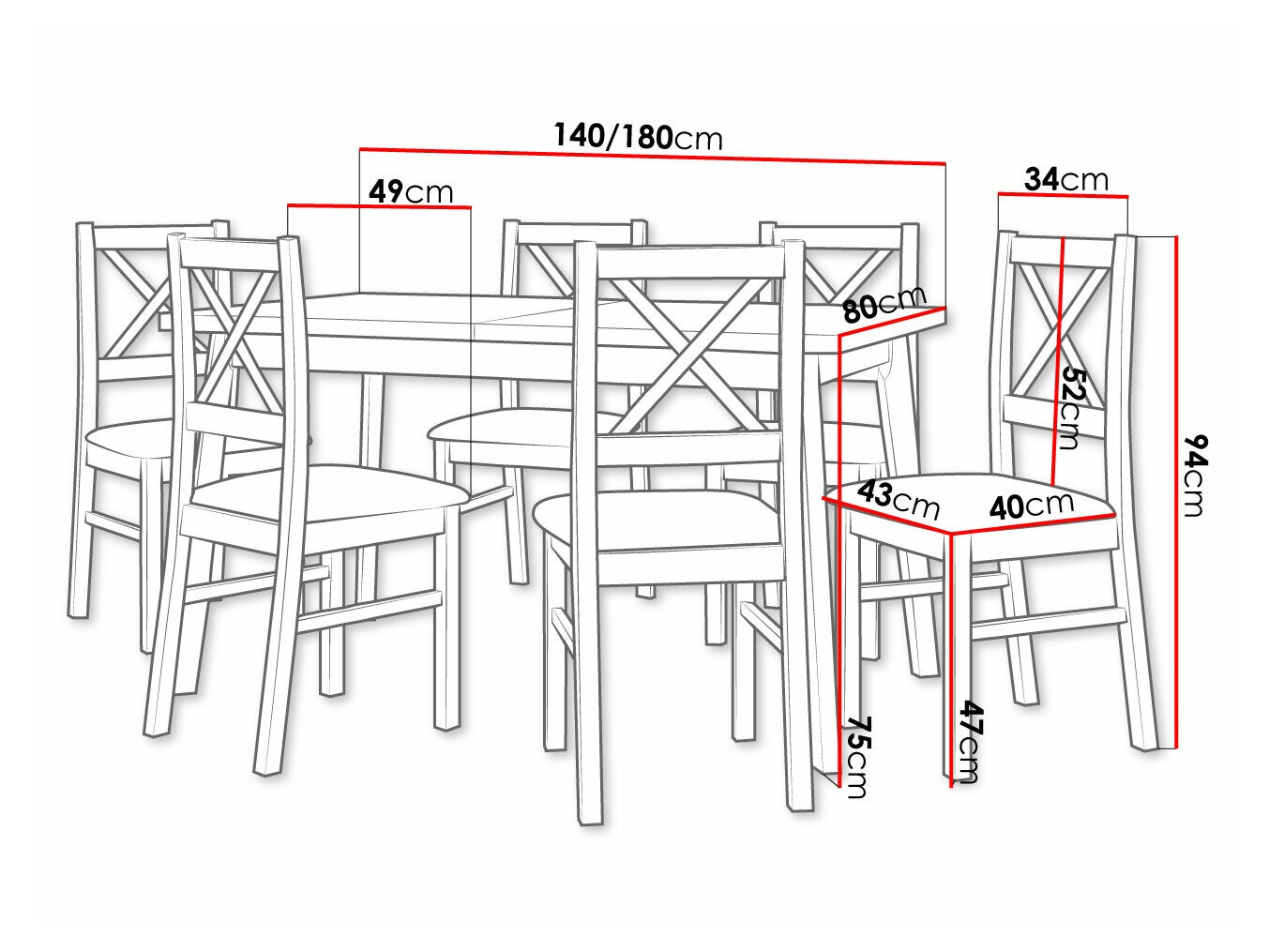 Обеденный гарнитур Victorville 316 (Чёрный)