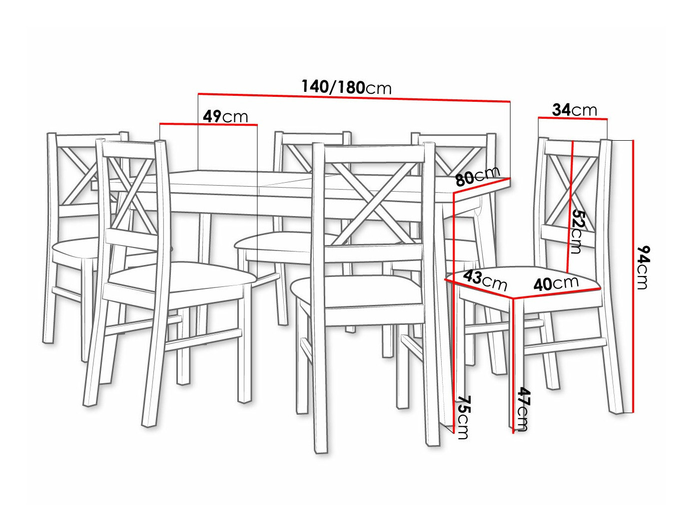 Обеденный гарнитур Victorville 317 (Белый)