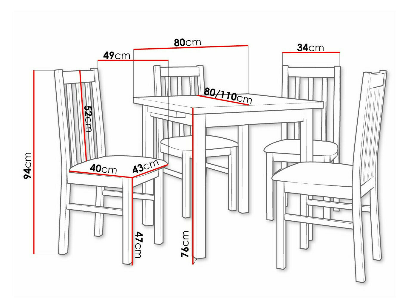 Обеденный гарнитур Victorville 319 (Сонома Дуб)